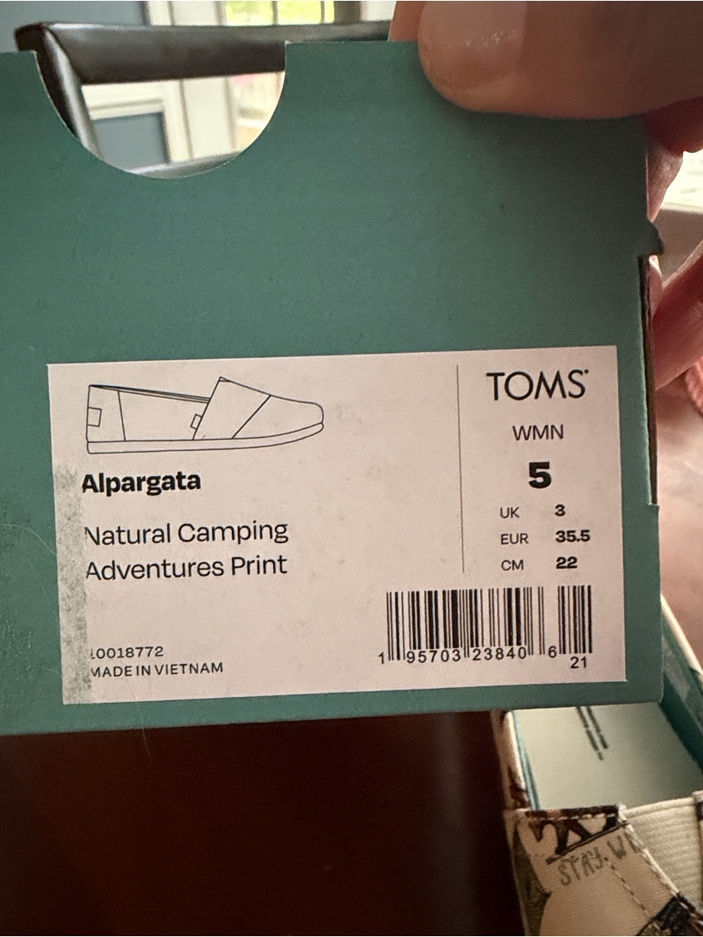 TOMS Alpargata 3.0 Natural Camping Adventures Print â Womenâs 5 NWT - Picture 3 of 3